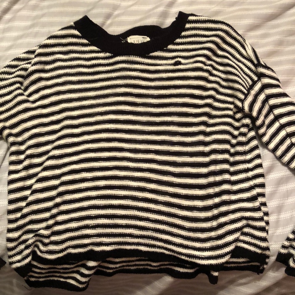 Cropped striped sweater